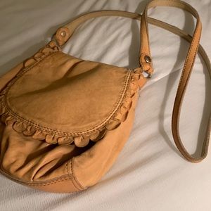Lucky Brand Italian Leather Natural Crossbody Purse Bag